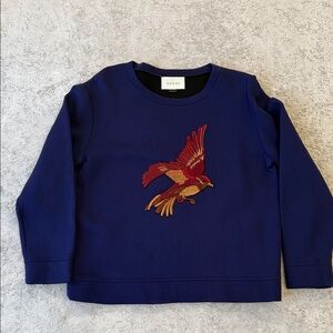Gucci  unisex Blue Shirt with Red Bird Design